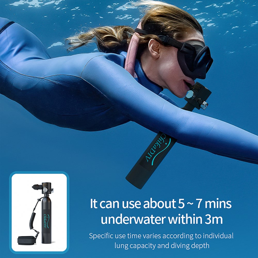 mini scuba gear CHIKADIV C300-A1 Mini Scuba Tank Diving Gear for Diver 0.5L Diving Tan