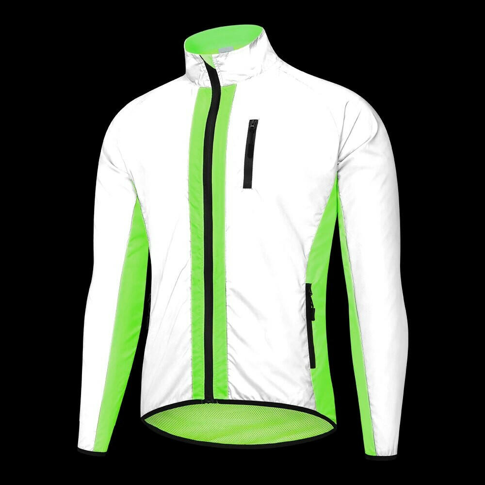 thumbnail image 2 of WOSAWE High Visibility Full Reflective Jacket - Night Glowing For Men Women Cycling, Windproof Water Resistant 2 of 6