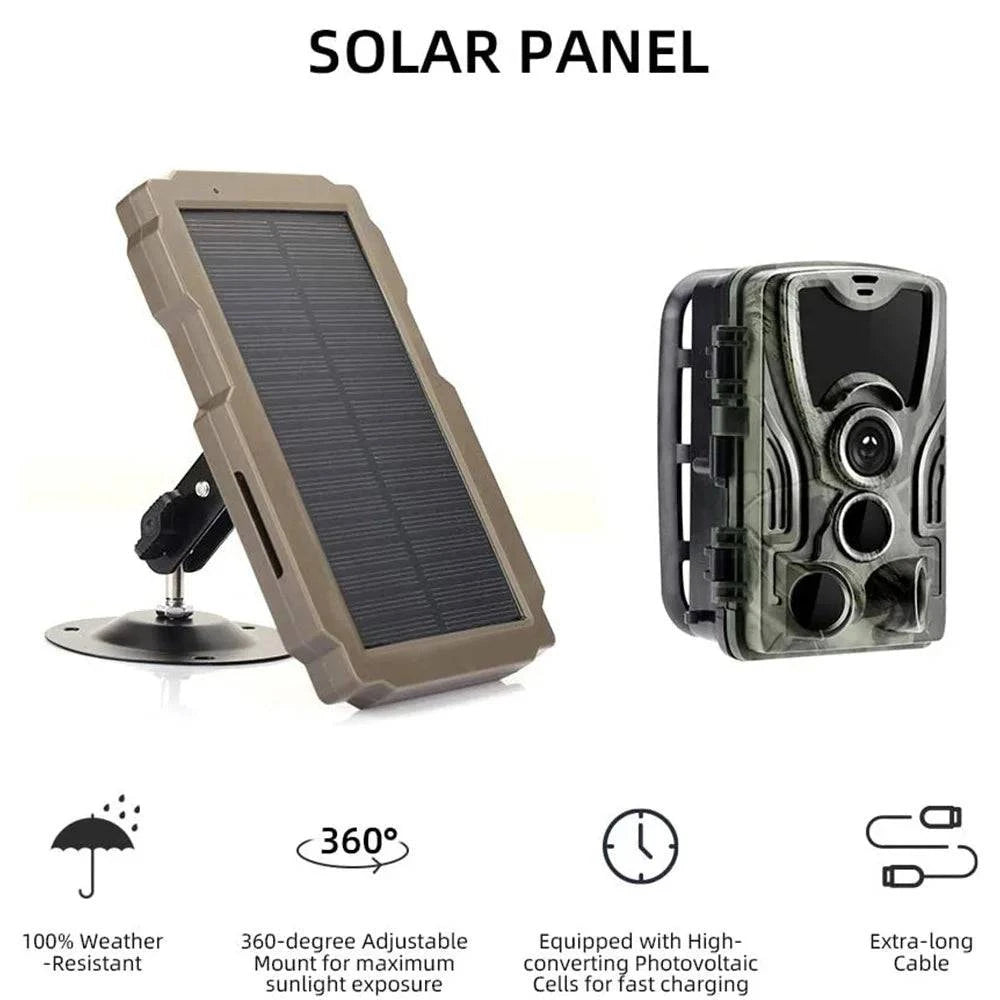 Trail Game Camera Solar Panel Kit Hunting Camera Panel 3000mAh 6V12V
