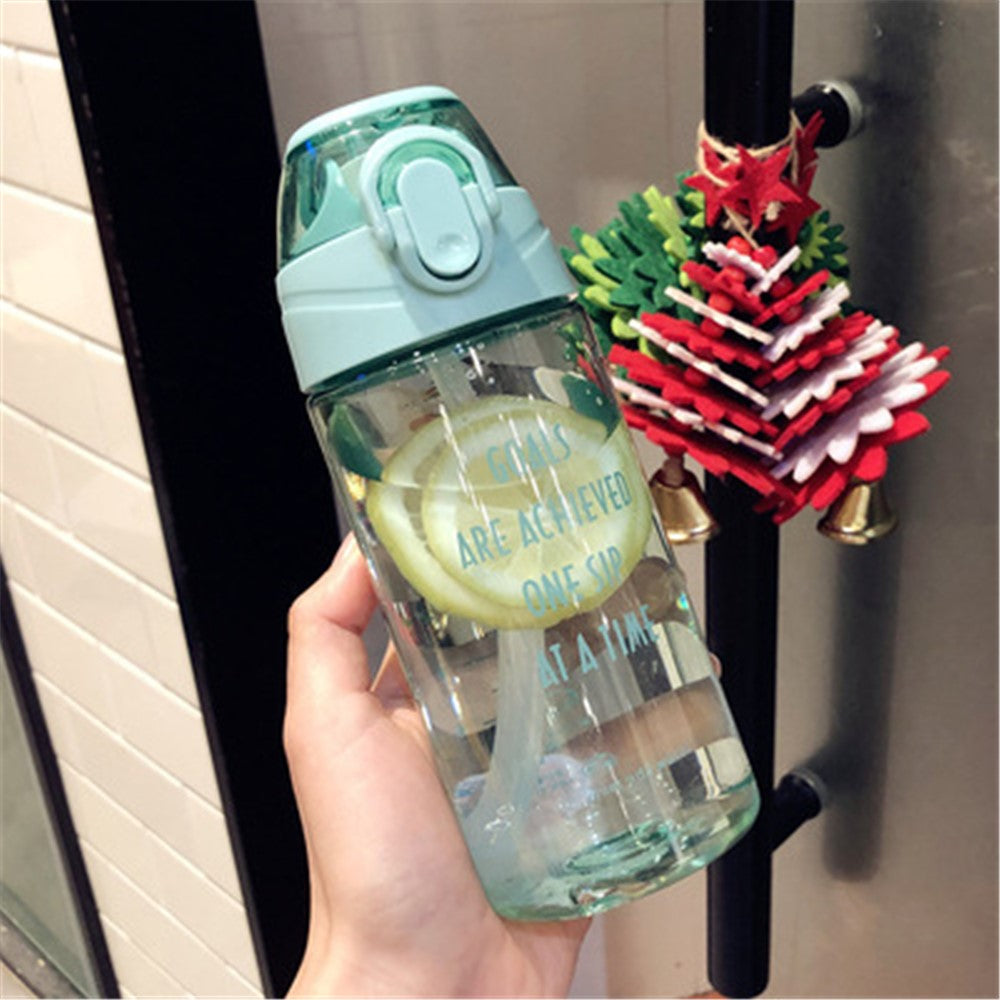 450ml Anti-fall Kettle Kids Children School Drinking Cup Cartoon Flip Straw Water Bottle