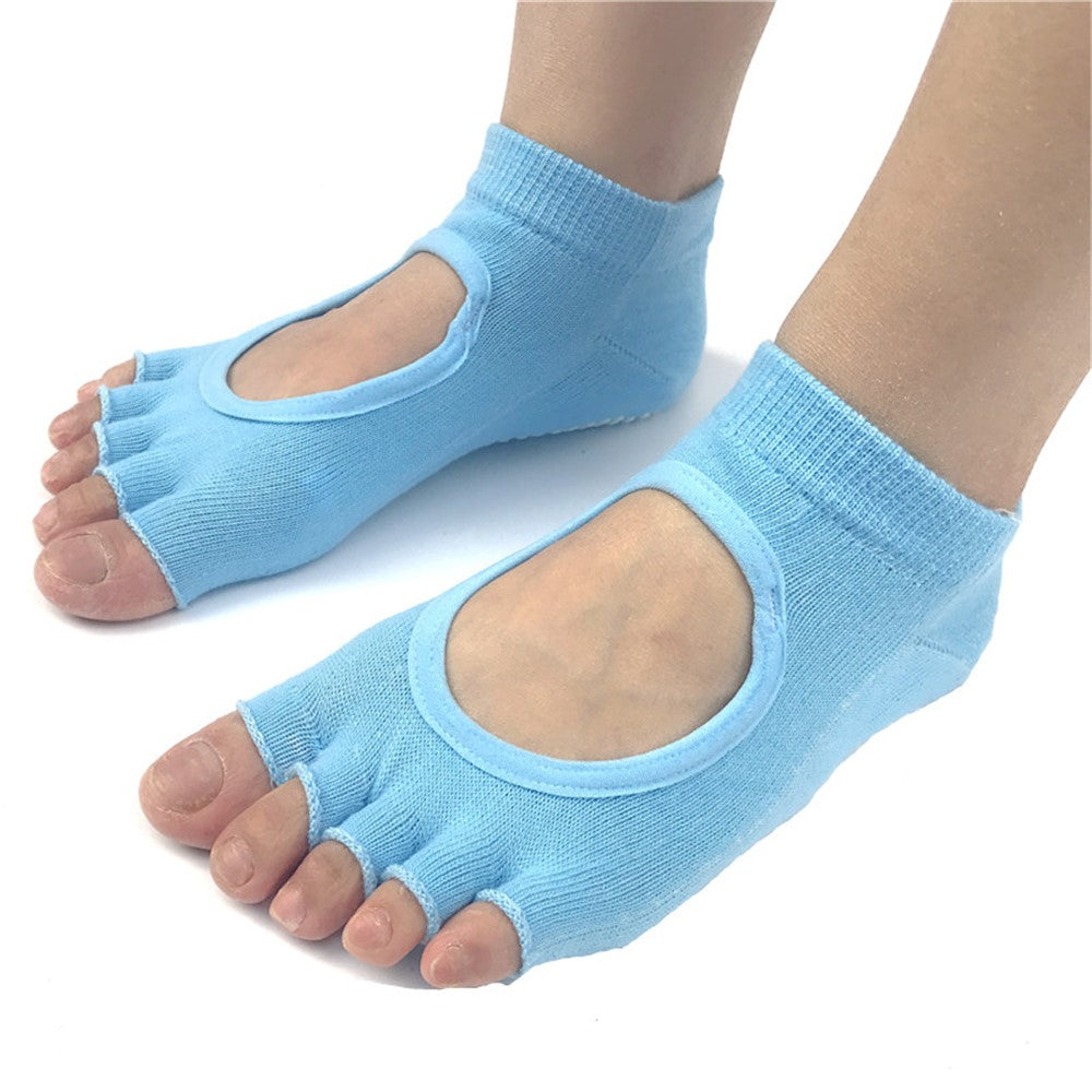 Non Slip Yoga Socks for Women Toeless Pilates Ballet Workout Socks