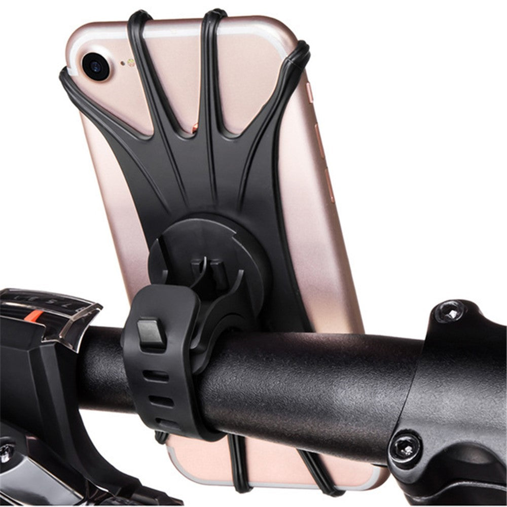 Universal Free Rotating Stretchable Silicone Phone Mount Bicycle Handlebar Cellphone Holder for 4-6 inch Cellphone GPS