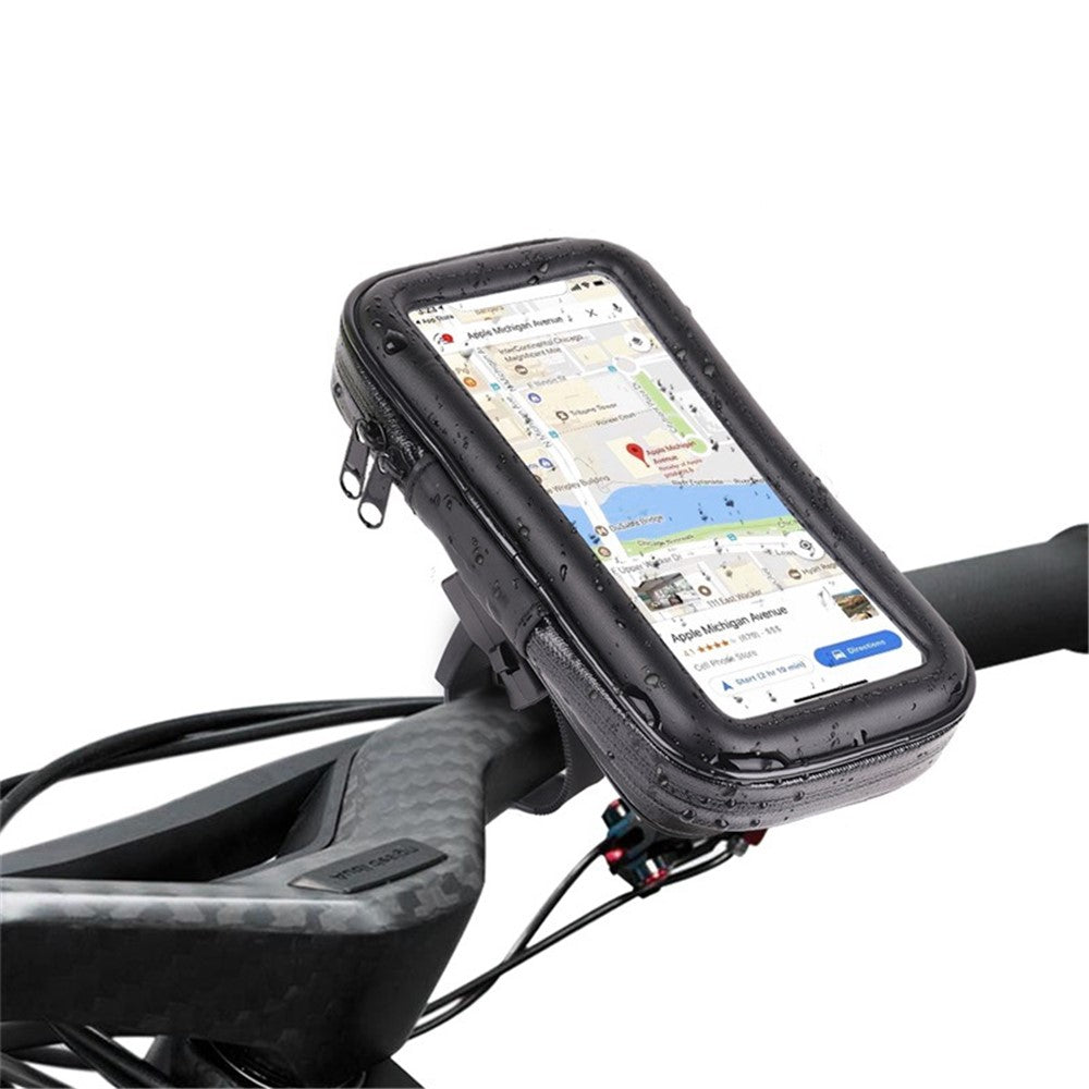 5.5 inch Bike Handlebar Waterproof EVA Touch Screen Phone Bag Cycling Bicycle Cell Phone Holder Size: L