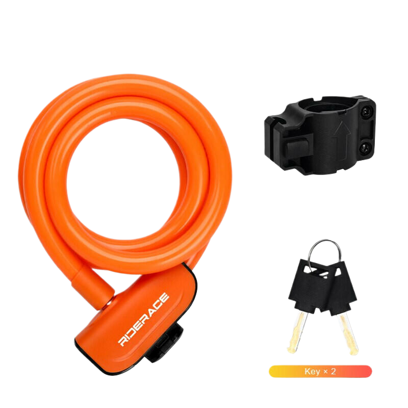 RIDERACE Bicycle Cable Lock Mountain Bike Portable Anti-theft Ring Lock High Security For Scooter Electric E-Bike Road Cycling-WAYBIKER