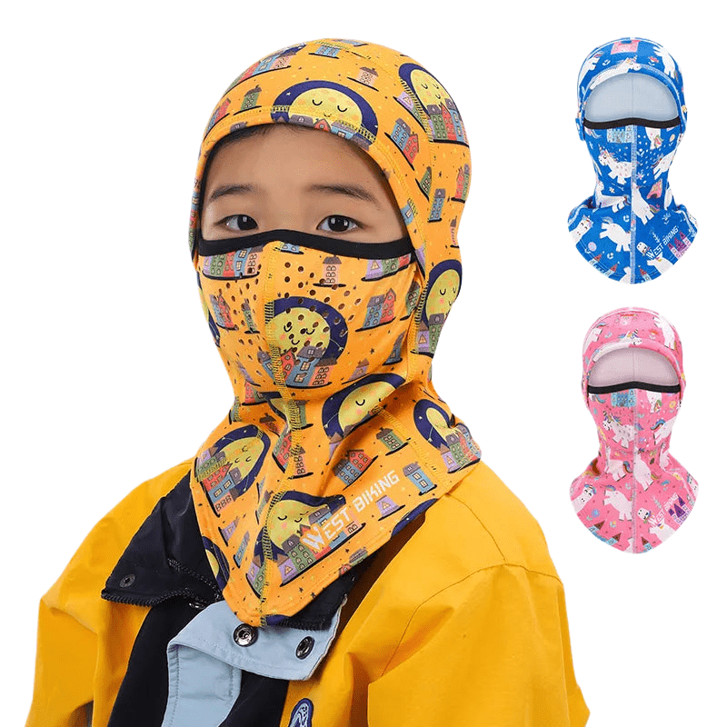 WEST BIKING Winter Warm Hood Cap Soft Fleece Children Bike Balaclava Sport Scarf Neck Warmer Ski Full Face Cover For Boy Girl-WAYBIKER