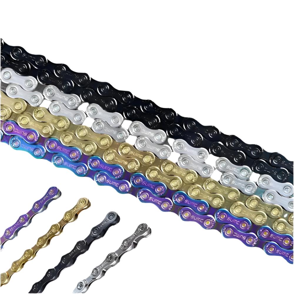 ZRACE Bike Chain 8 9 10 11 12 Speed MTB Mountain Road Bicycle,Neon-Like, Silver, Black, Gold,114/120/126L, OEMed by SUMC-WAYBIKER