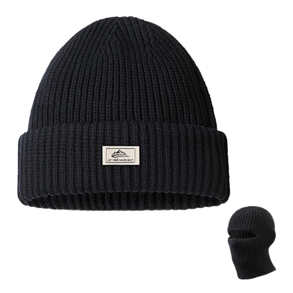 GOLOVEJOY DMZ81 Winter Combed Cotton Men Hat Elastic Knitted Warm Beanie Cap Face Mask