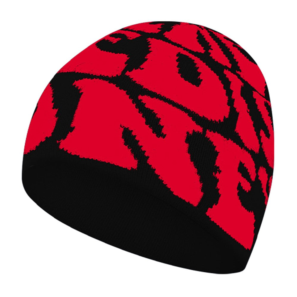 Letters Design Autumn Winter Thermal Knitted Beanie for Men Women Outdoor Windproof Cap