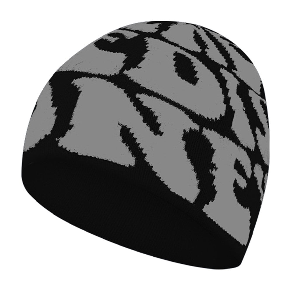 Letters Design Autumn Winter Thermal Knitted Beanie for Men Women Outdoor Windproof Cap