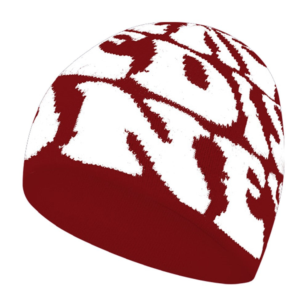 Letters Design Autumn Winter Thermal Knitted Beanie for Men Women Outdoor Windproof Cap