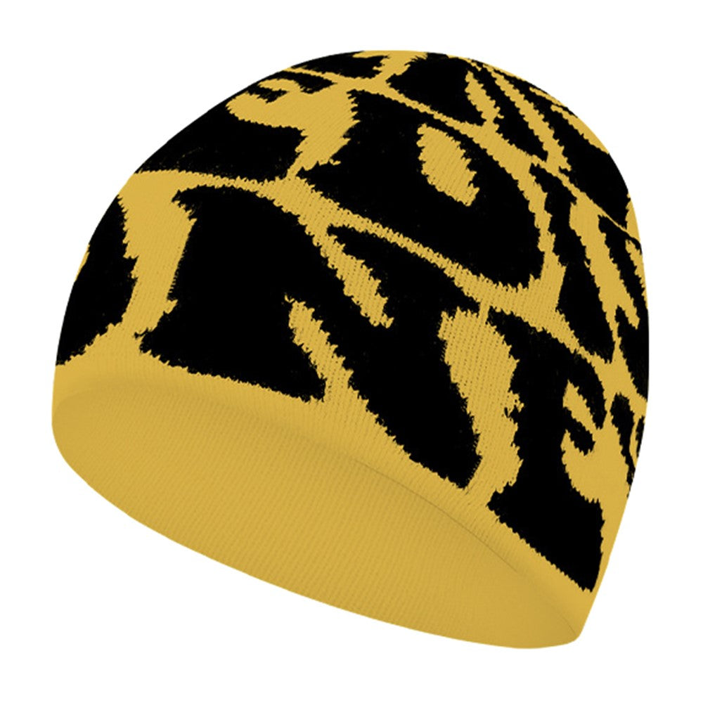 Letters Design Autumn Winter Thermal Knitted Beanie for Men Women Outdoor Windproof Cap