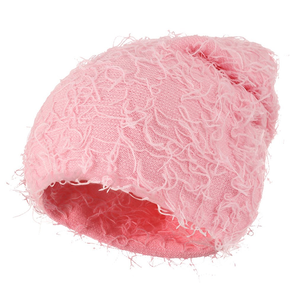 Double-Layer Warm Knitted Hat Autumn Winter Ear Head Protection Unisex Woolen Yarn Beanie Cap