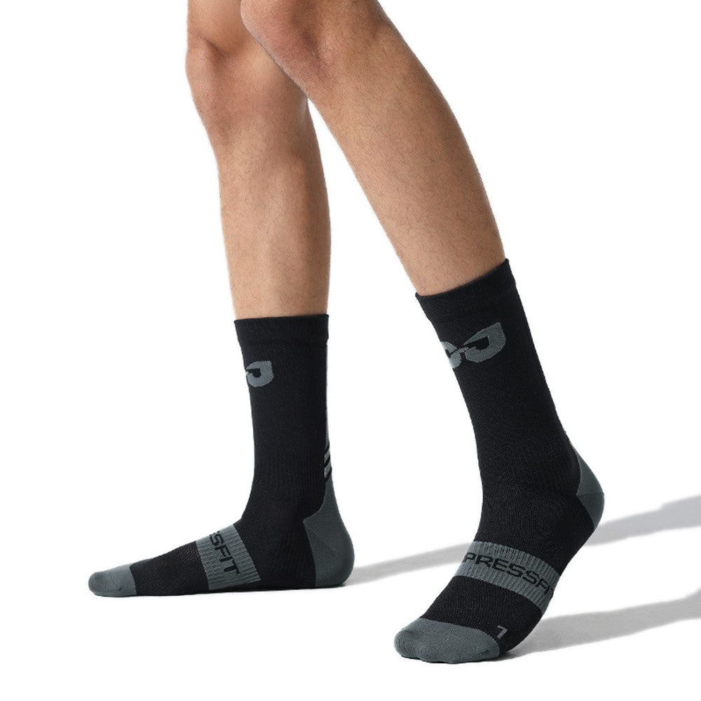 GOLOVEJOY DWZ12 Reflective Middle Tube Socks Outdoor Sports Compression Socks for Running Basketball