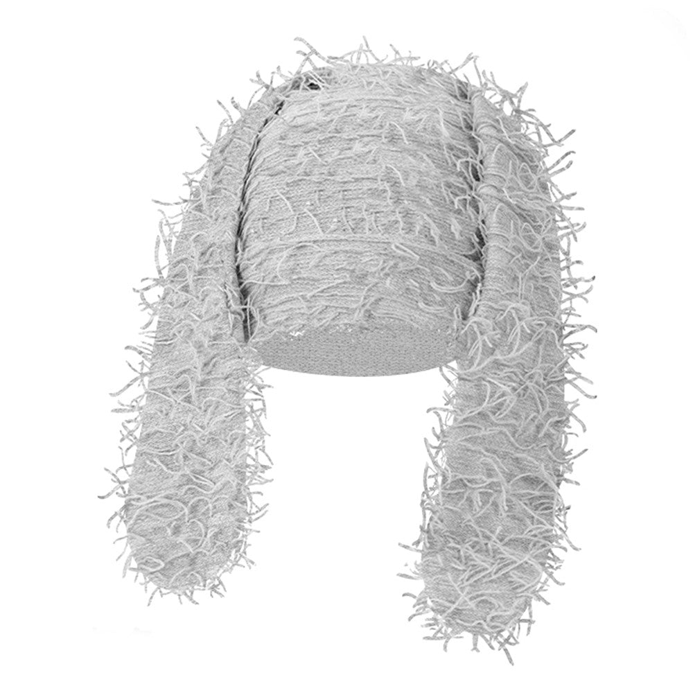 Winter Rabbit Ear Warm Knitted Ear Protection Hat Windproof Outdoor Cycling Cap