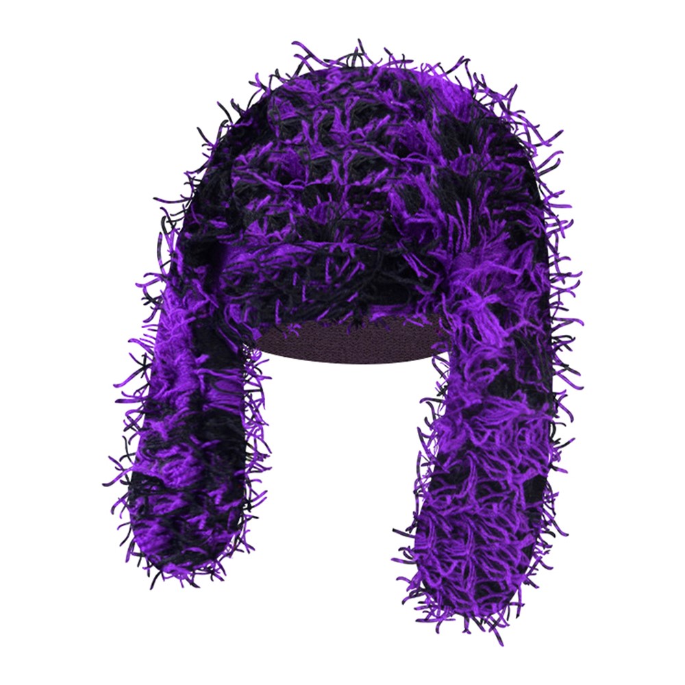 Winter Rabbit Ear Warm Knitted Ear Protection Hat Windproof Outdoor Cycling Cap