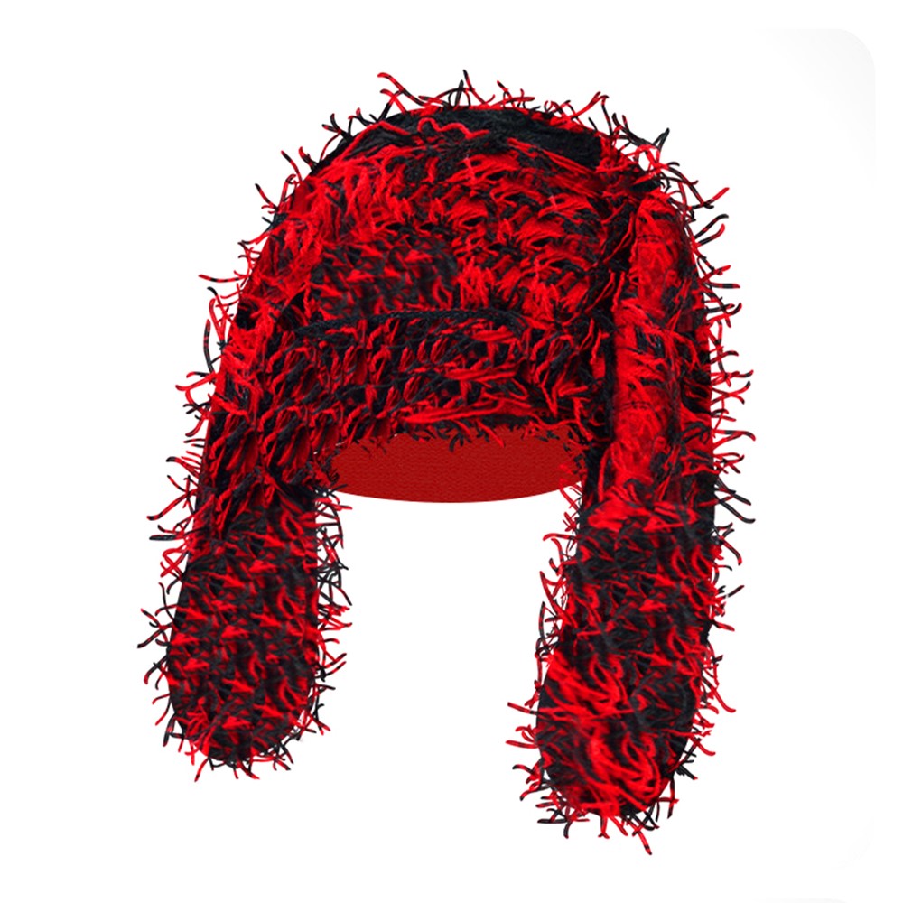 Winter Rabbit Ear Warm Knitted Ear Protection Hat Windproof Outdoor Cycling Cap