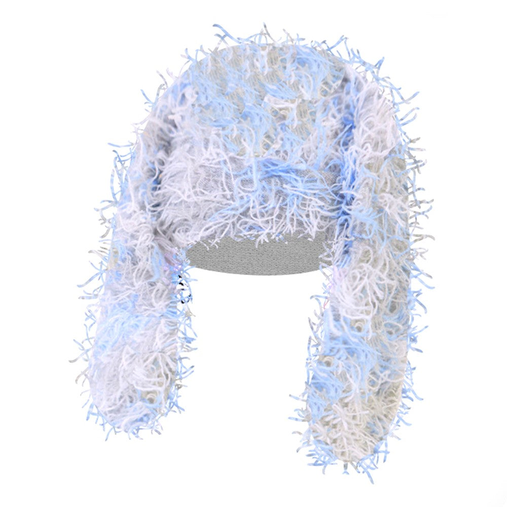 Winter Rabbit Ear Warm Knitted Ear Protection Hat Windproof Outdoor Cycling Cap