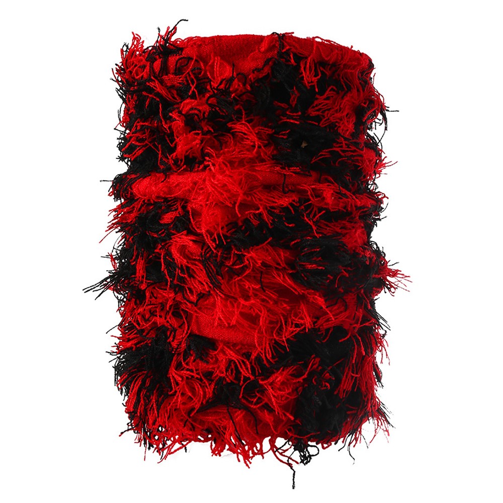 Winter Outdoor Skiing Thermal Neck Warmer Knitted Neck Gaiter with Fringes, 23x40cm