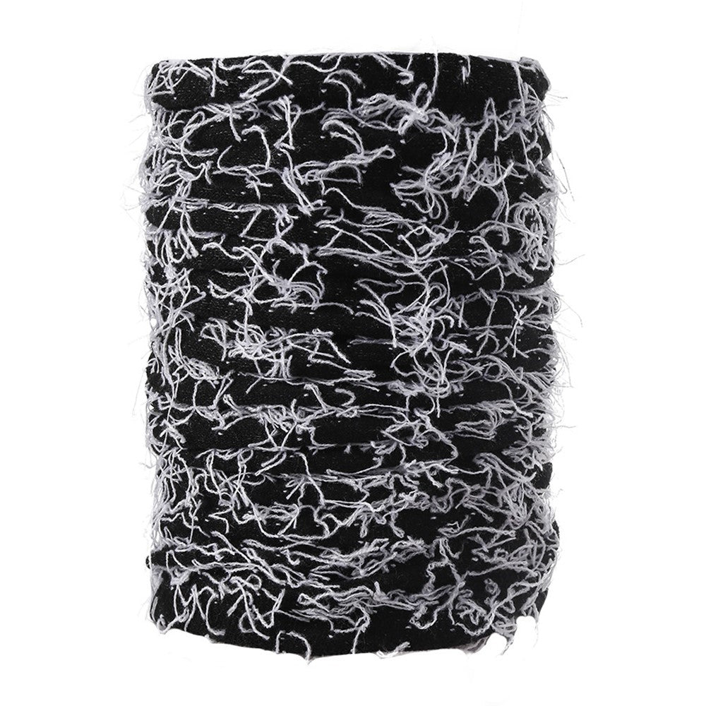 Winter Outdoor Skiing Thermal Neck Warmer Knitted Neck Gaiter with Fringes, 23x40cm