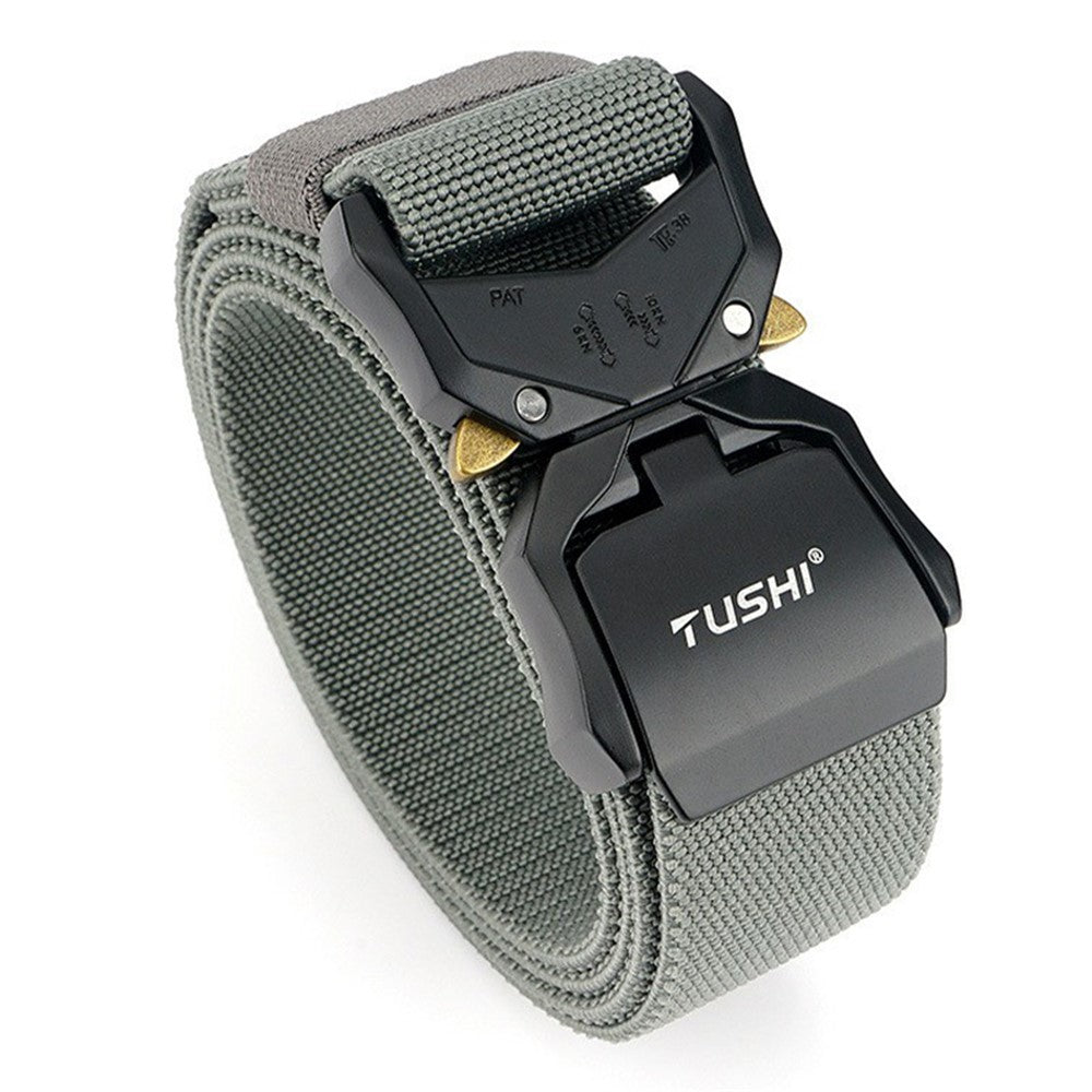 TUSHI 3.8cm Men Tactical Belt Military Nylon Waistband with Aluminum Alloy Quick Release Buckle