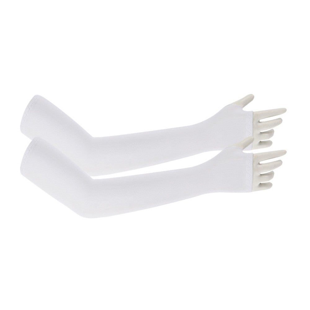 Ice Silk Arm Sleeves for Children UV Protection Fingerless Cooling Arm Cover for Outdoor Sports