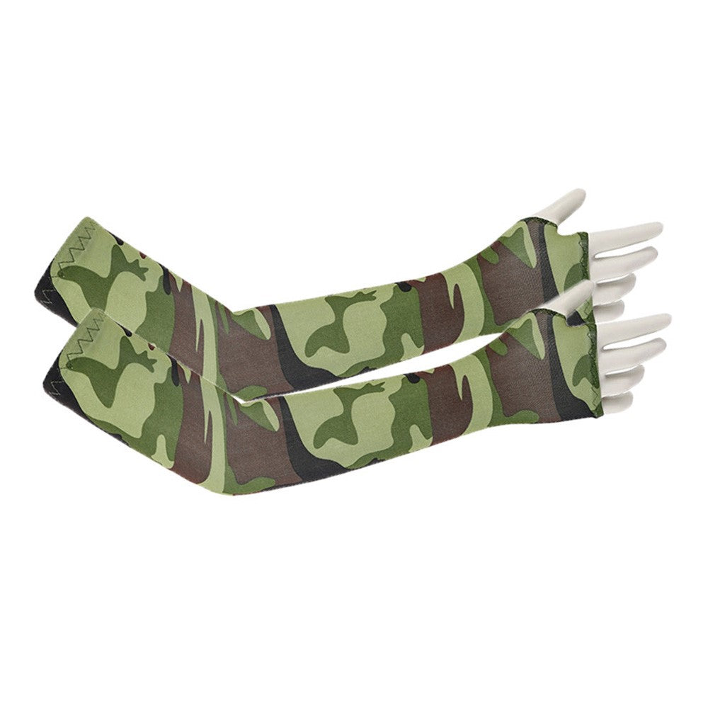 Ice Silk Arm Sleeves for Children UV Protection Fingerless Cooling Arm Cover for Outdoor Sports