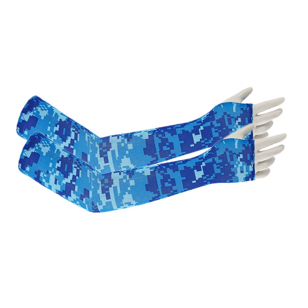 Ice Silk Arm Sleeves for Children UV Protection Fingerless Cooling Arm Cover for Outdoor Sports