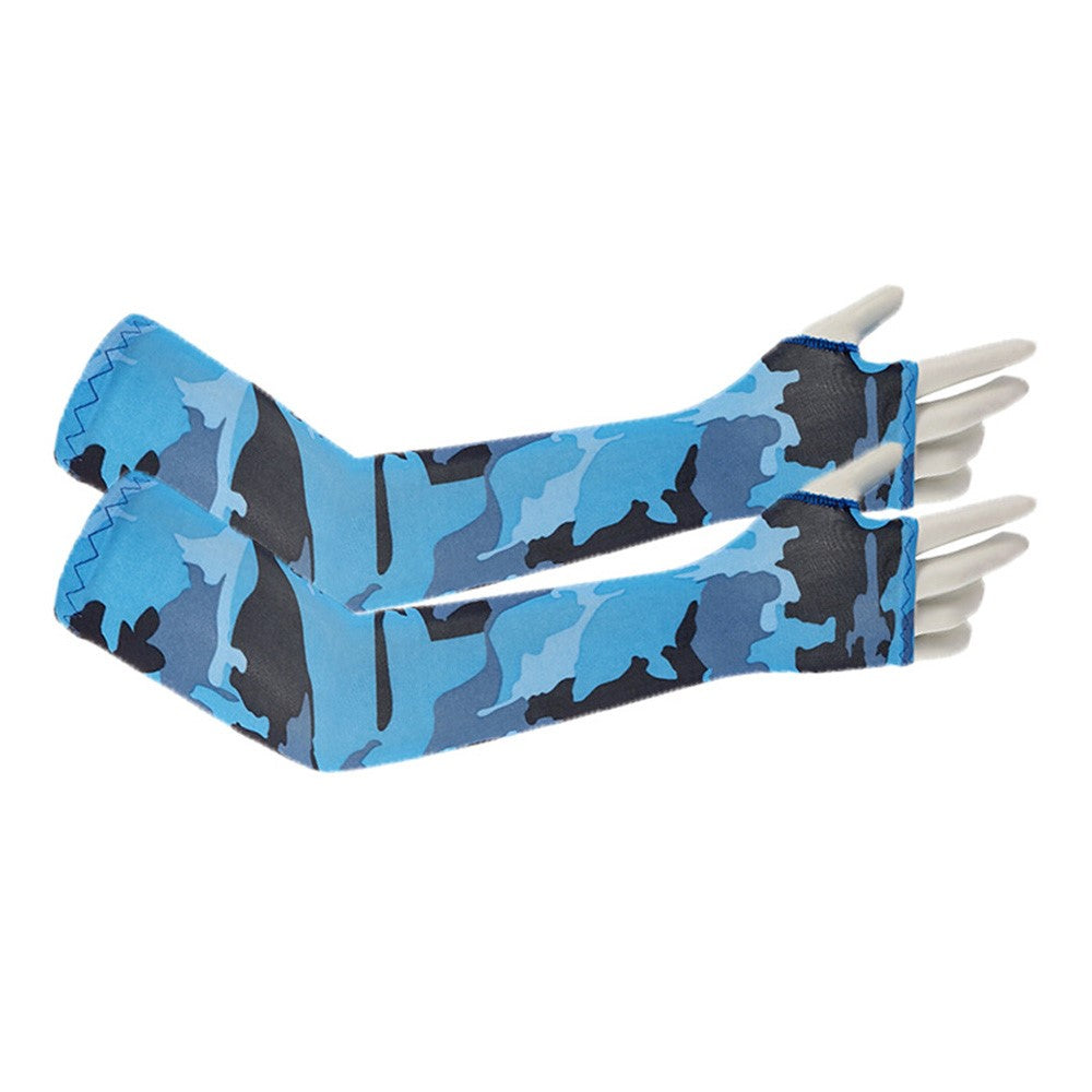 Ice Silk Arm Sleeves for Children UV Protection Fingerless Cooling Arm Cover for Outdoor Sports