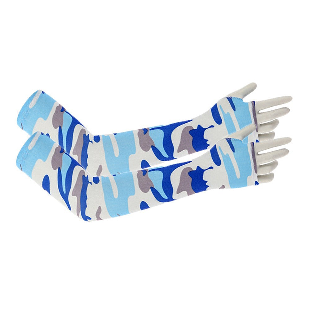 Ice Silk Arm Sleeves for Children UV Protection Fingerless Cooling Arm Cover for Outdoor Sports