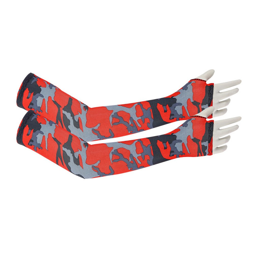 Ice Silk Arm Sleeves for Children UV Protection Fingerless Cooling Arm Cover for Outdoor Sports