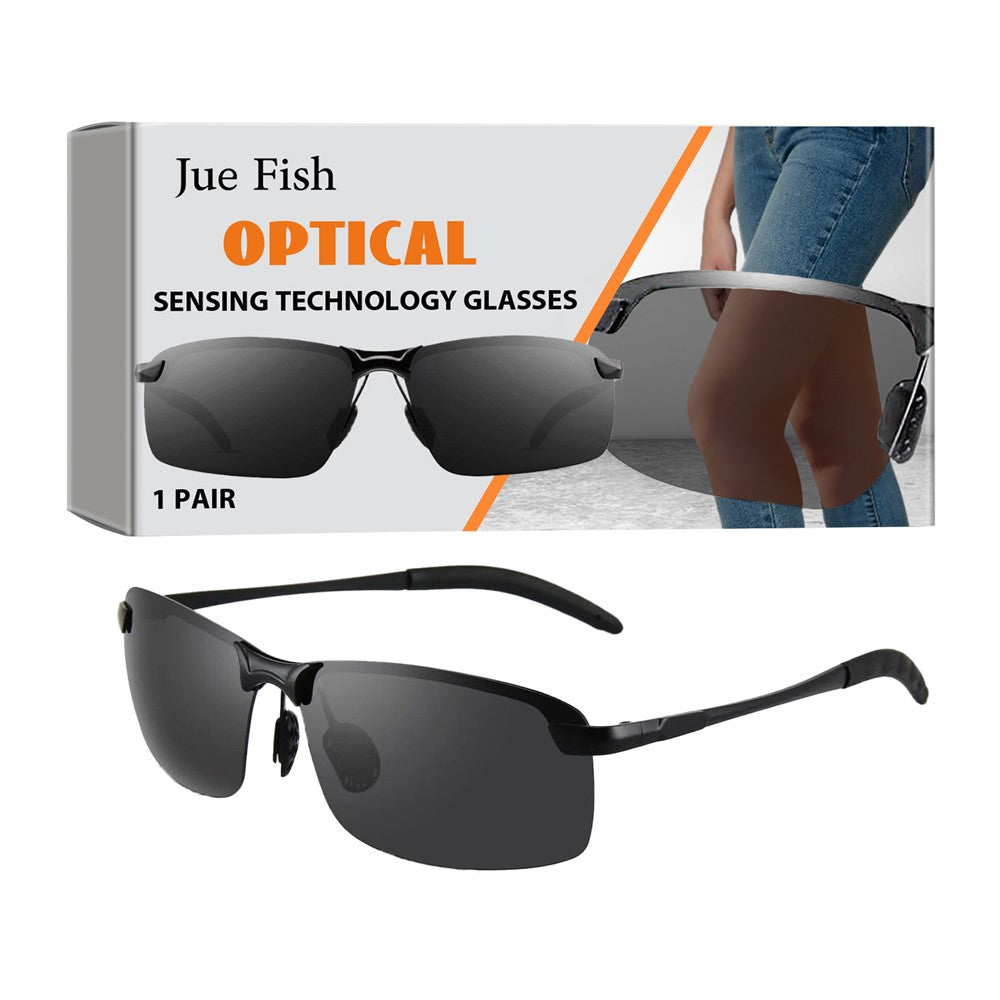 JUE-FISH JUC08-A001-1-WH1 Optical Sensing Glasses Outdoor UV Protection Polarized Sunglasses