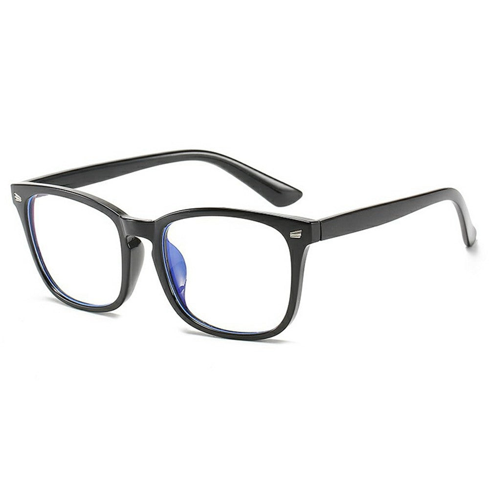 Non Prescription Blue Light Blocking Glasses Retro Square Frame Anti Eye Strain Eyewear for PC Laptop Users