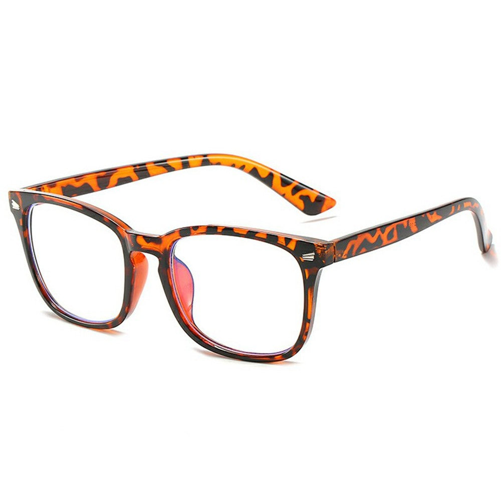 Non Prescription Blue Light Blocking Glasses Retro Square Frame Anti Eye Strain Eyewear for PC Laptop Users
