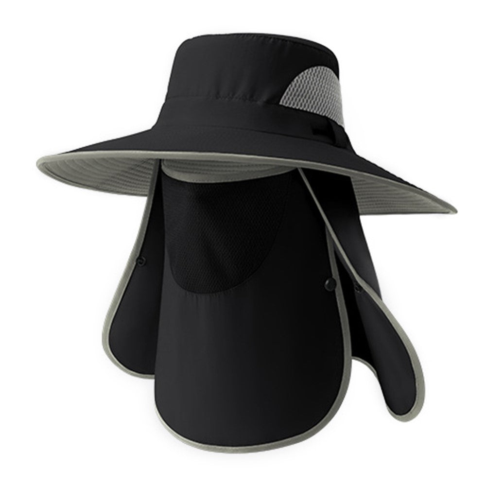 XMZ273 55-60CM UV Protection Nylon Fishing Hat Cap with Detachable Face Cover
