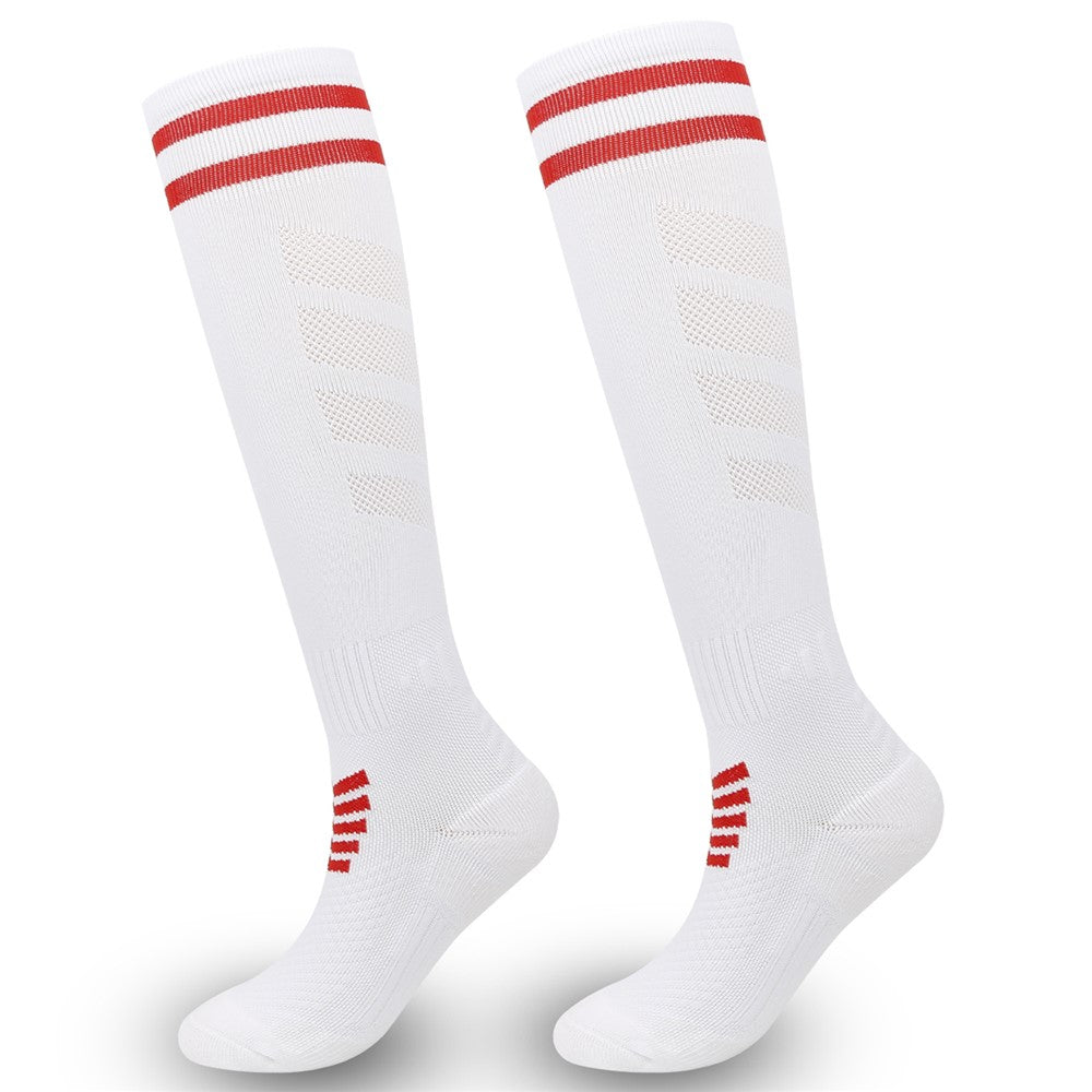 A5139 1 Pair Soccer Socks Striped Design Football High Tube Sports Socks, Size: L