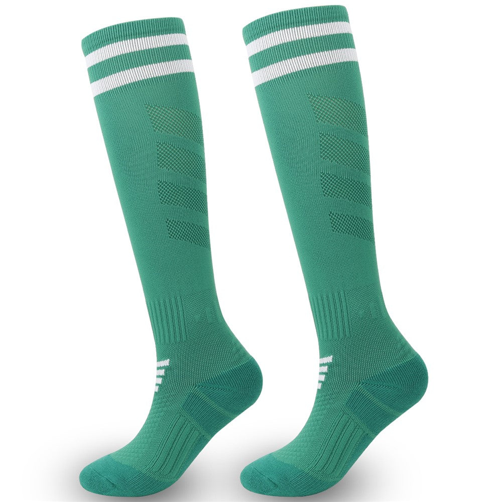 A5139 1 Pair Soccer Socks Striped Design Football High Tube Sports Socks, Size: L