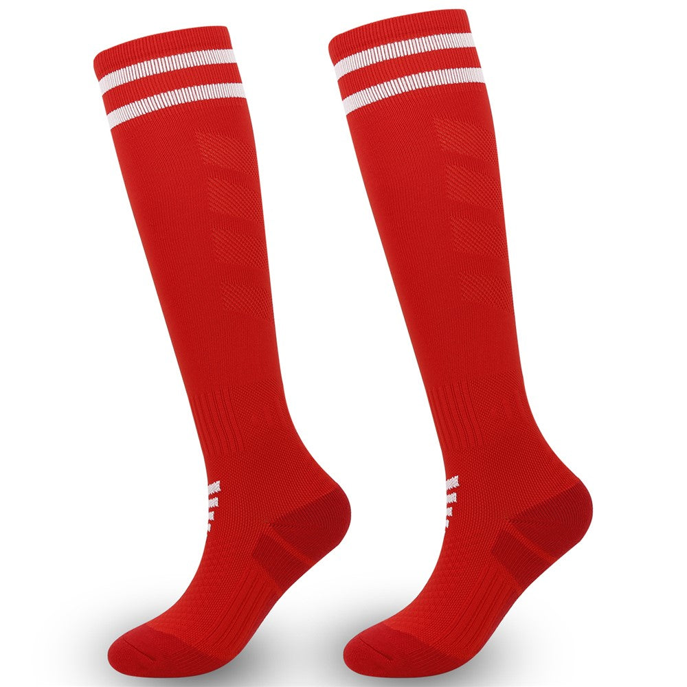A5139 1 Pair Soccer Socks Striped Design Football High Tube Sports Socks, Size: M