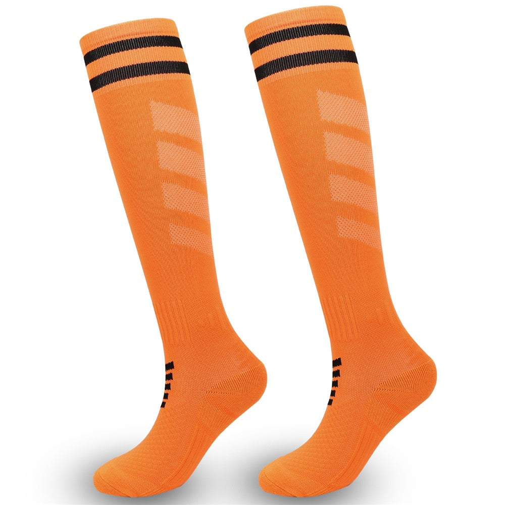 A5139 1 Pair Soccer Socks Striped Design Football High Tube Sports Socks, Size: M