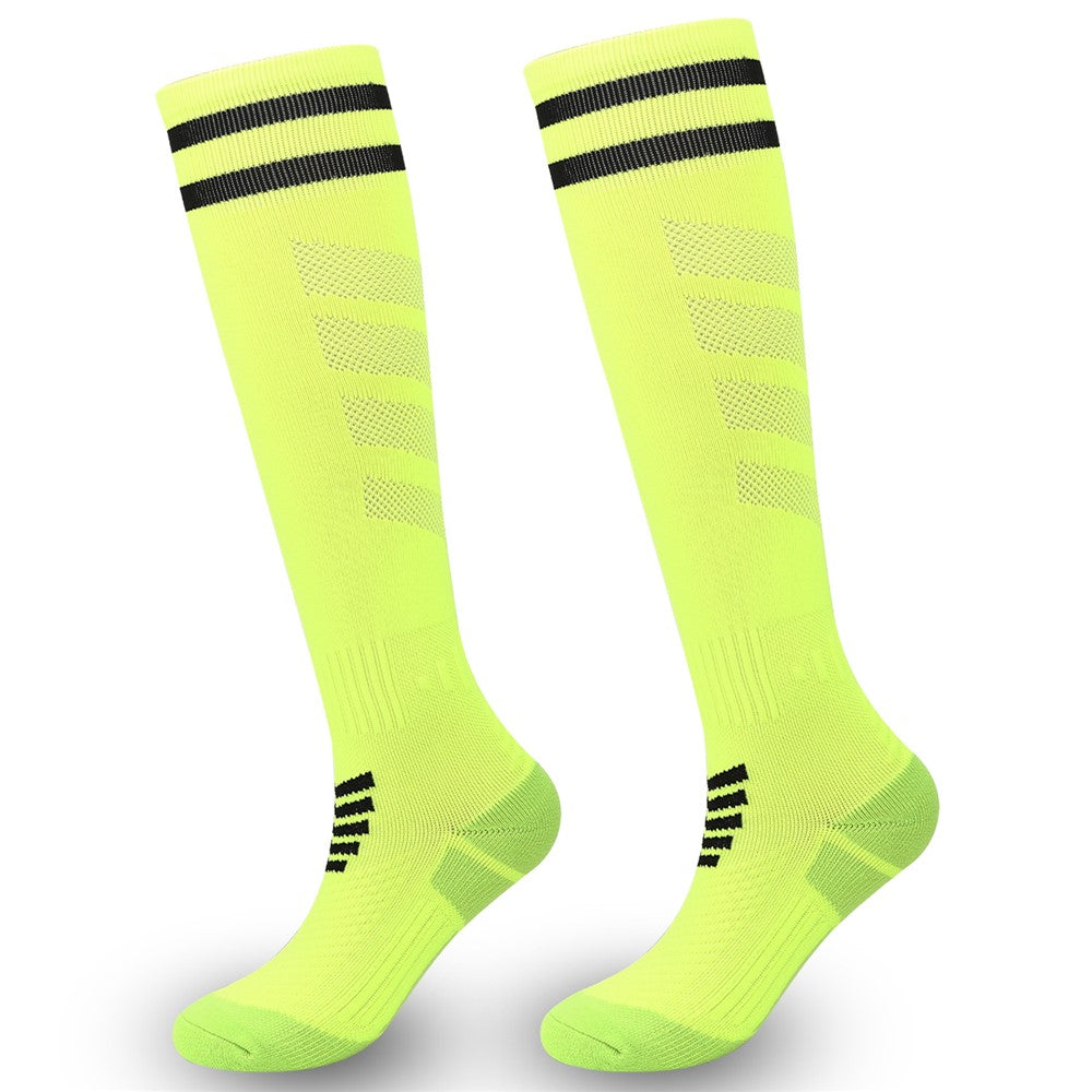 A5139 1 Pair Soccer Socks Striped Design Football High Tube Sports Socks, Size: M