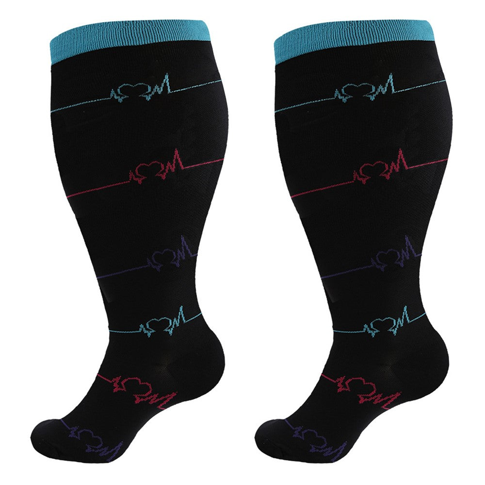 A5141 1 Pair Plus Size Fitness Socks Running Extra Width Socks for Men and Women