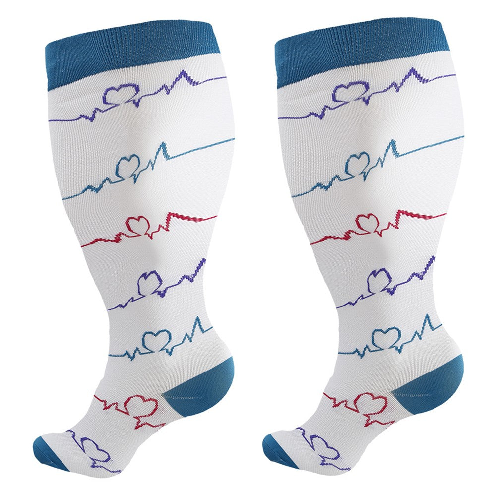 A5141 1 Pair Plus Size Fitness Socks Running Extra Width Socks for Men and Women