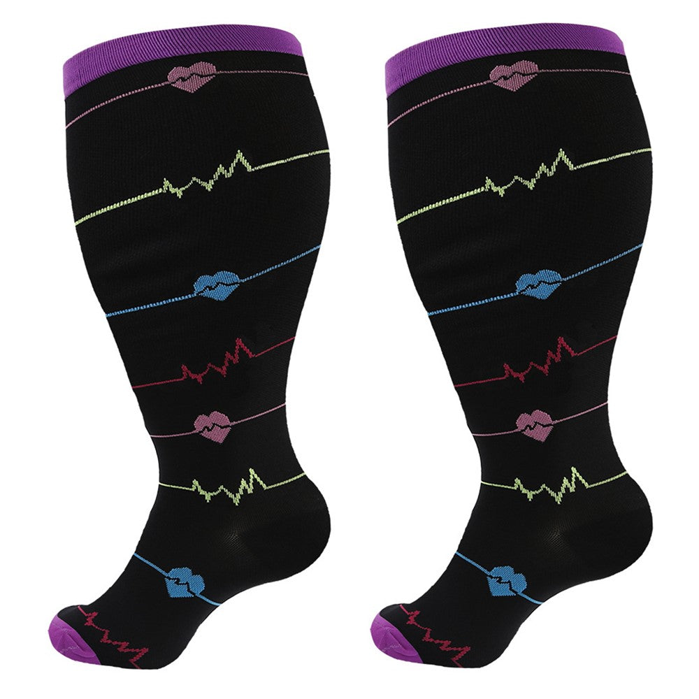 A5141 1 Pair Plus Size Fitness Socks Running Extra Width Socks for Men and Women