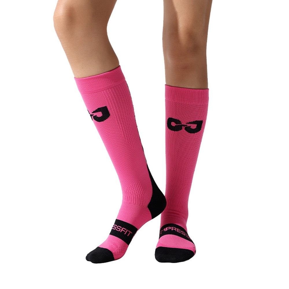 GOLOVEJOY DWZ13 Reflective High Tube Sports Socks Compression Socks for Men Women