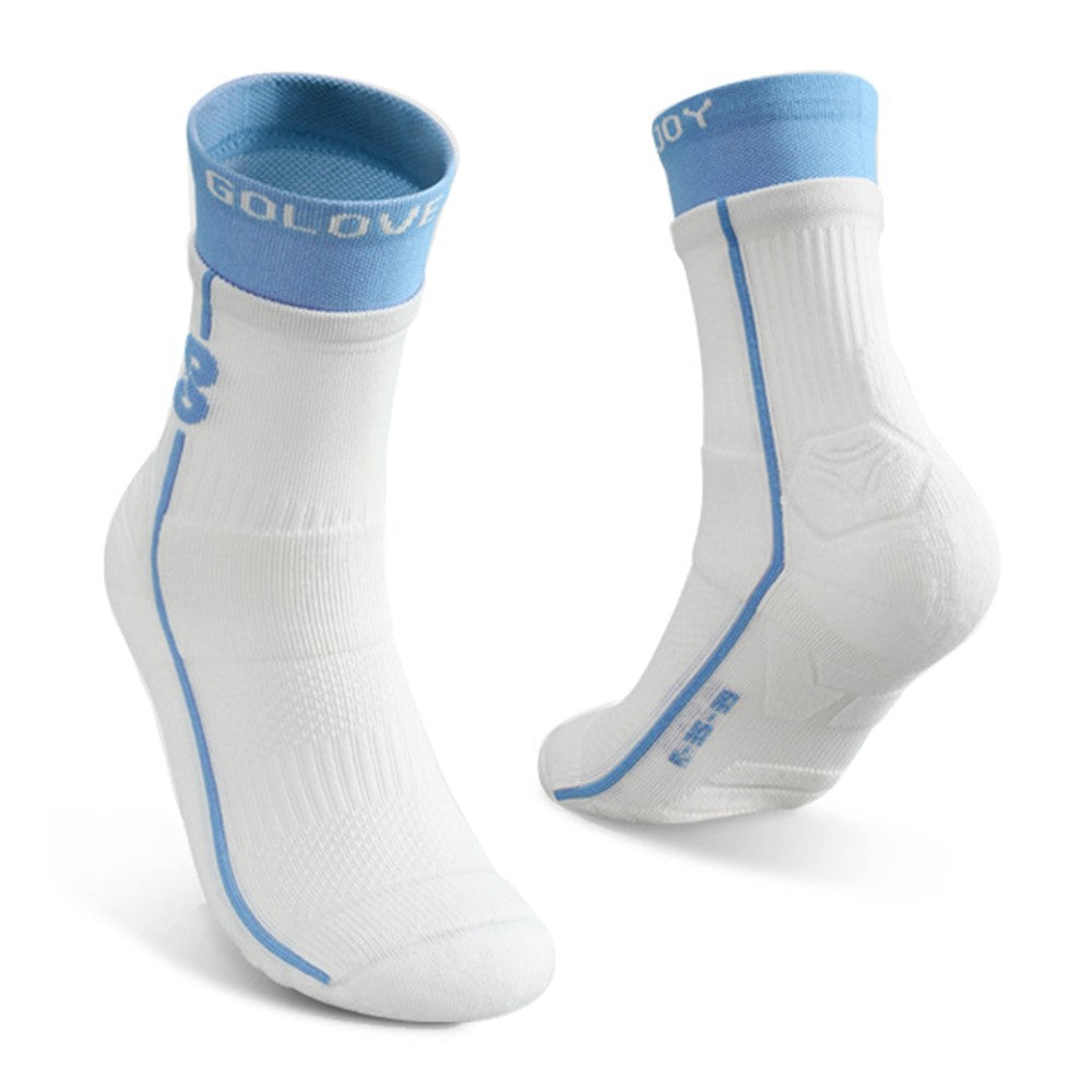 GOLOVEJOY DWZ16 1 Pair Size 35-39 Women Middle Tube Seamless Sports Socks for Running Cycling Fitness Tennis Badminton