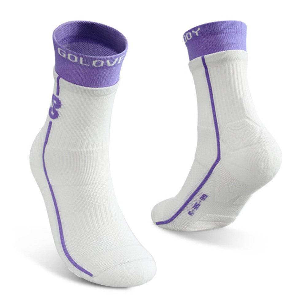 GOLOVEJOY DWZ16 1 Pair Size 35-39 Women Middle Tube Seamless Sports Socks for Running Cycling Fitness Tennis Badminton