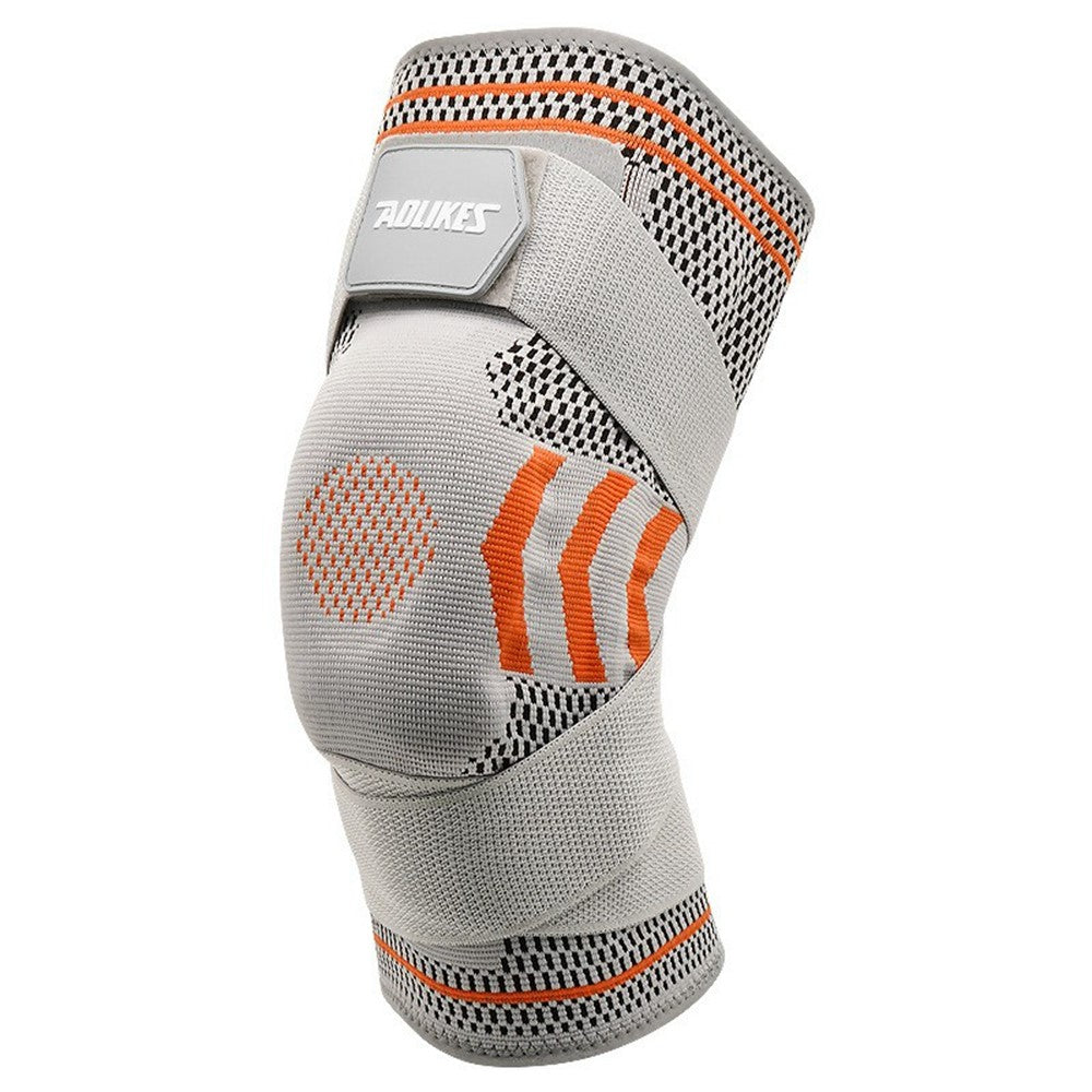 AOLIKES 7731 1Pc Basketball Knee Brace Silicone Padded Knee Support Running Knee Compression Sleeve