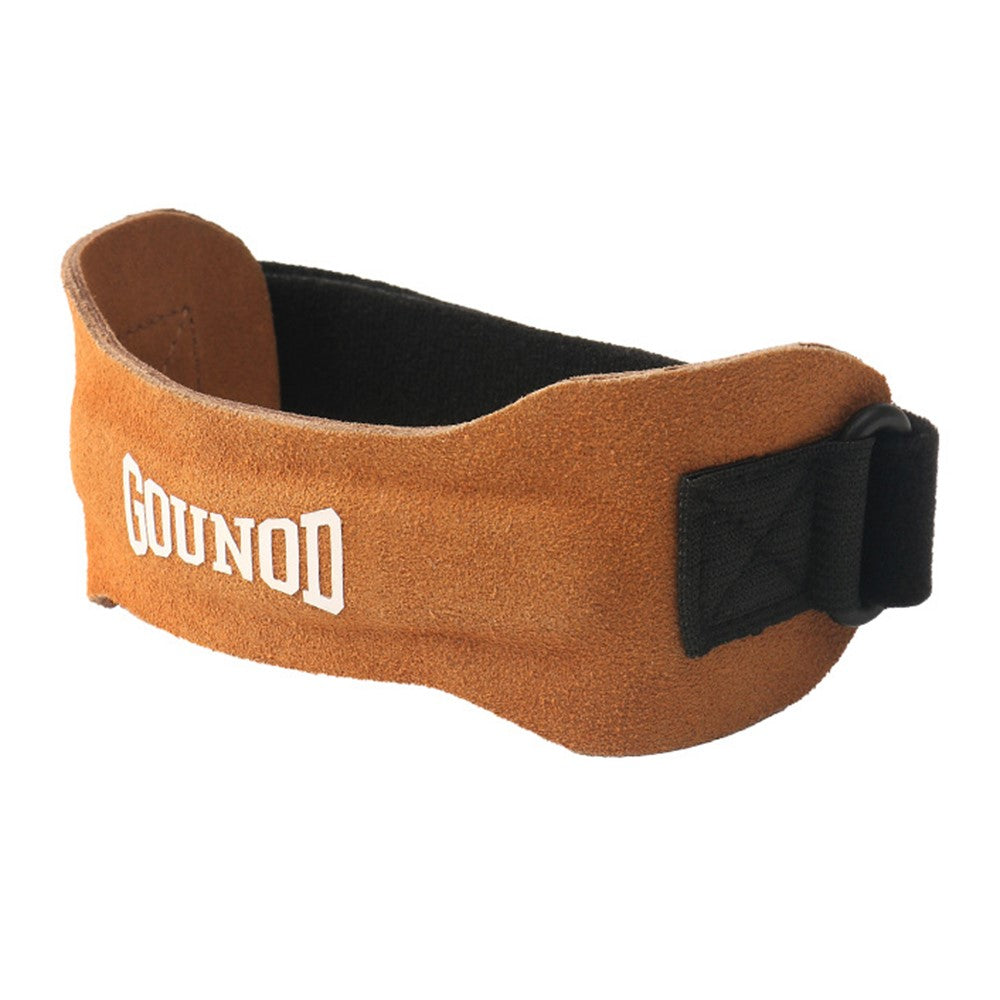 GOUNOD H15 1Pc Sports Compression Knee Strap Double Layer Cowhide Leather Patella Support for Running / Cycling