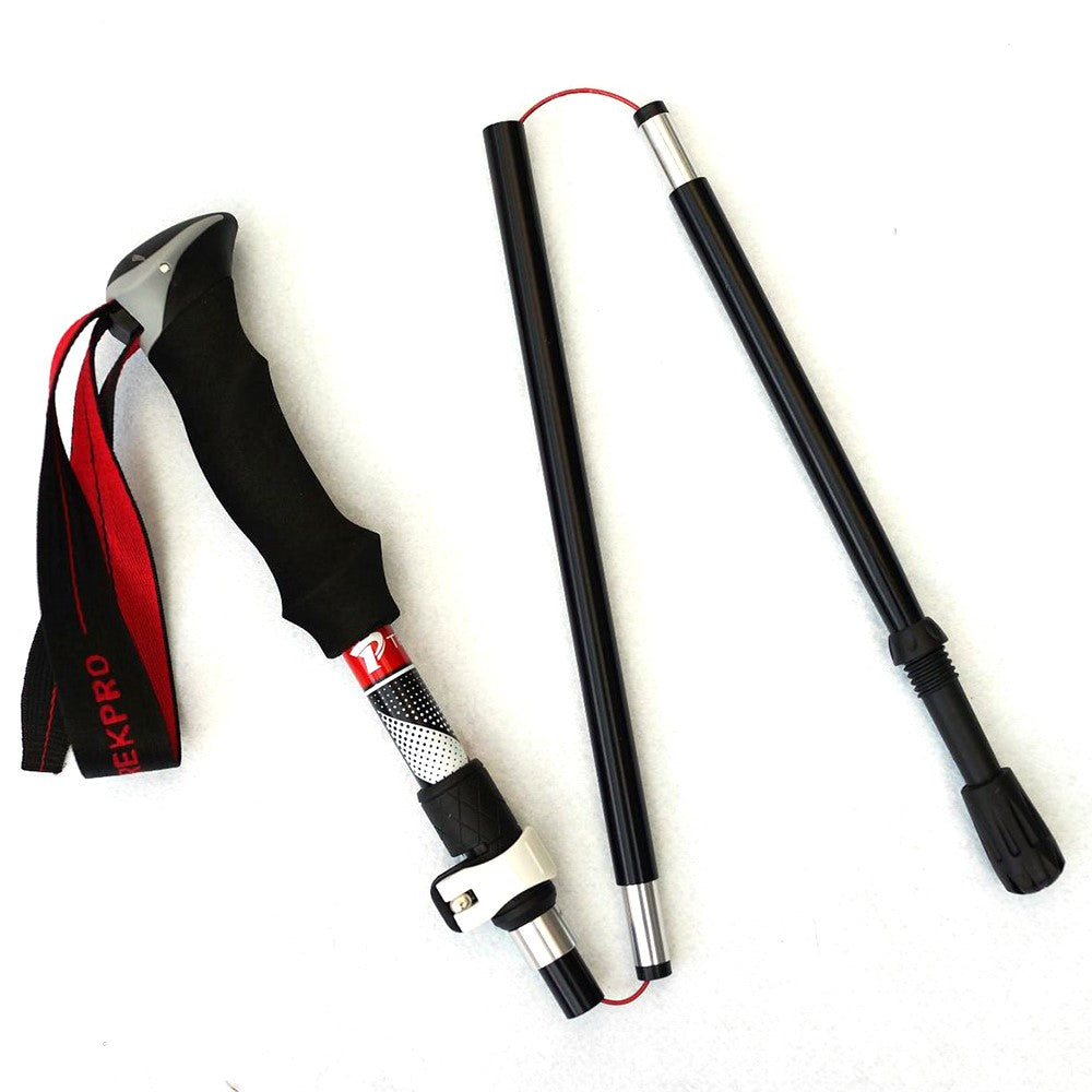 TREKPRO TP601 110-125cm 5-Section Trekking Pole Portable Lightweight Aluminum Alloy Folding Hiking Stick