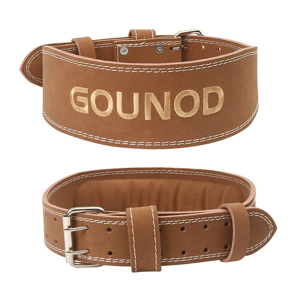 GOUNOD HY036 Weightlifting Belt Matte PU Leather Fitness Squat Deadlift Powerlifting Waist Support, Size M