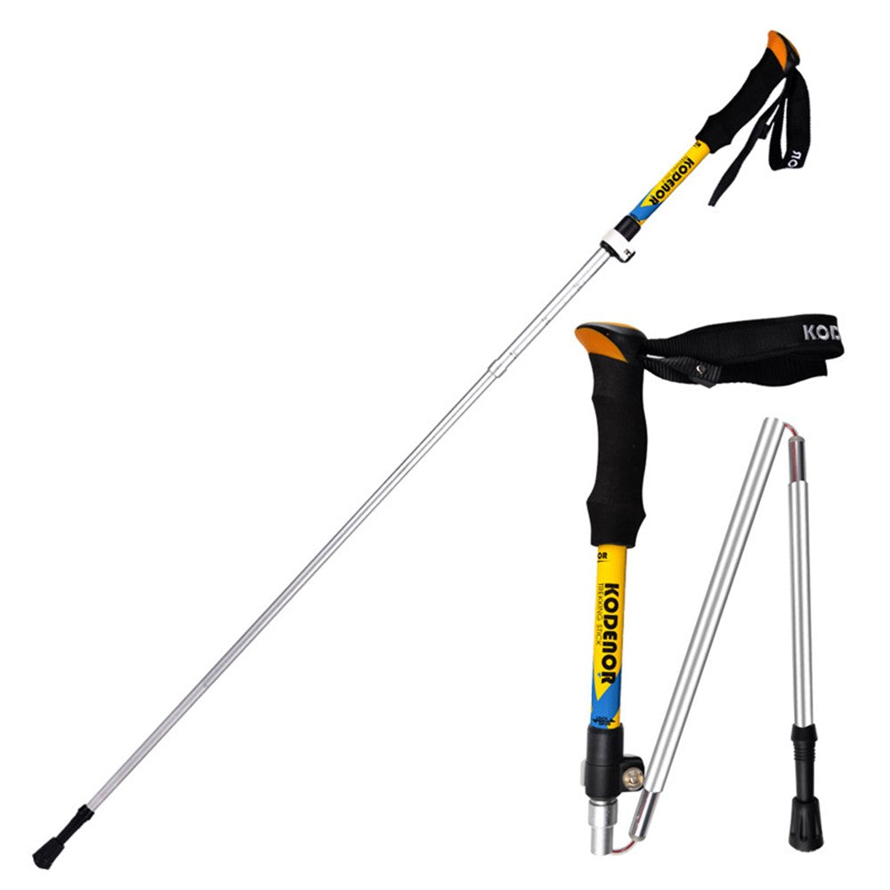 KODENOR 5-Section Aluminum Alloy Trekking Pole Camping Hiking Walking Stick for 145-170CM Height People